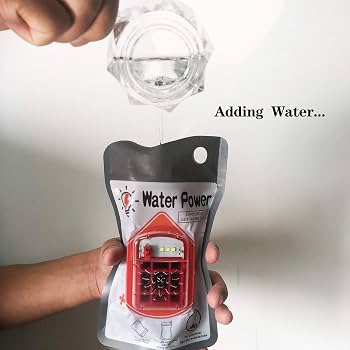 Fill the light with water to activate