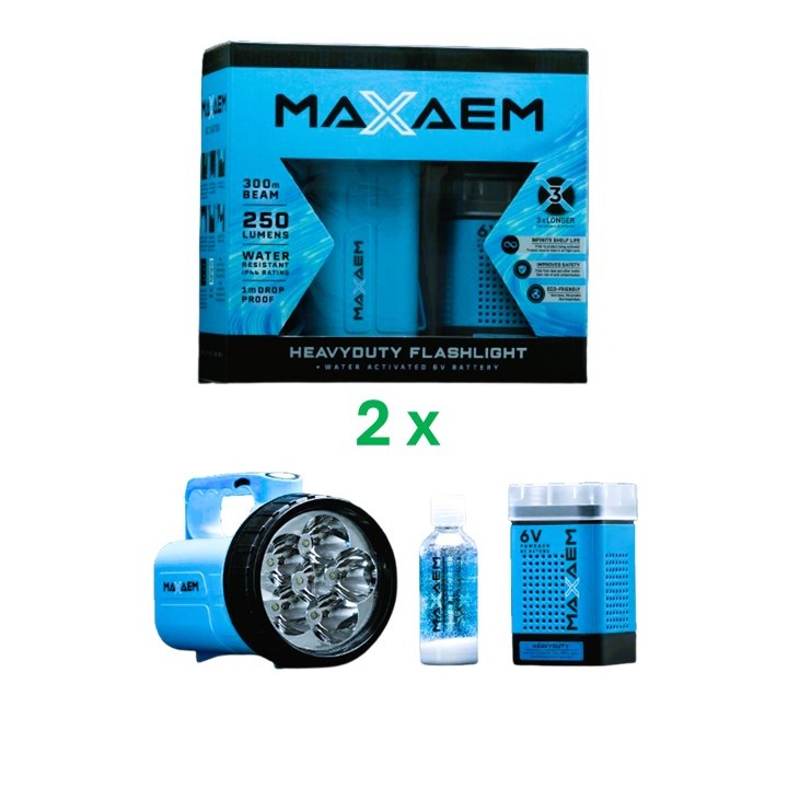 2 pack of MaXaem torches with 6V batteries picture